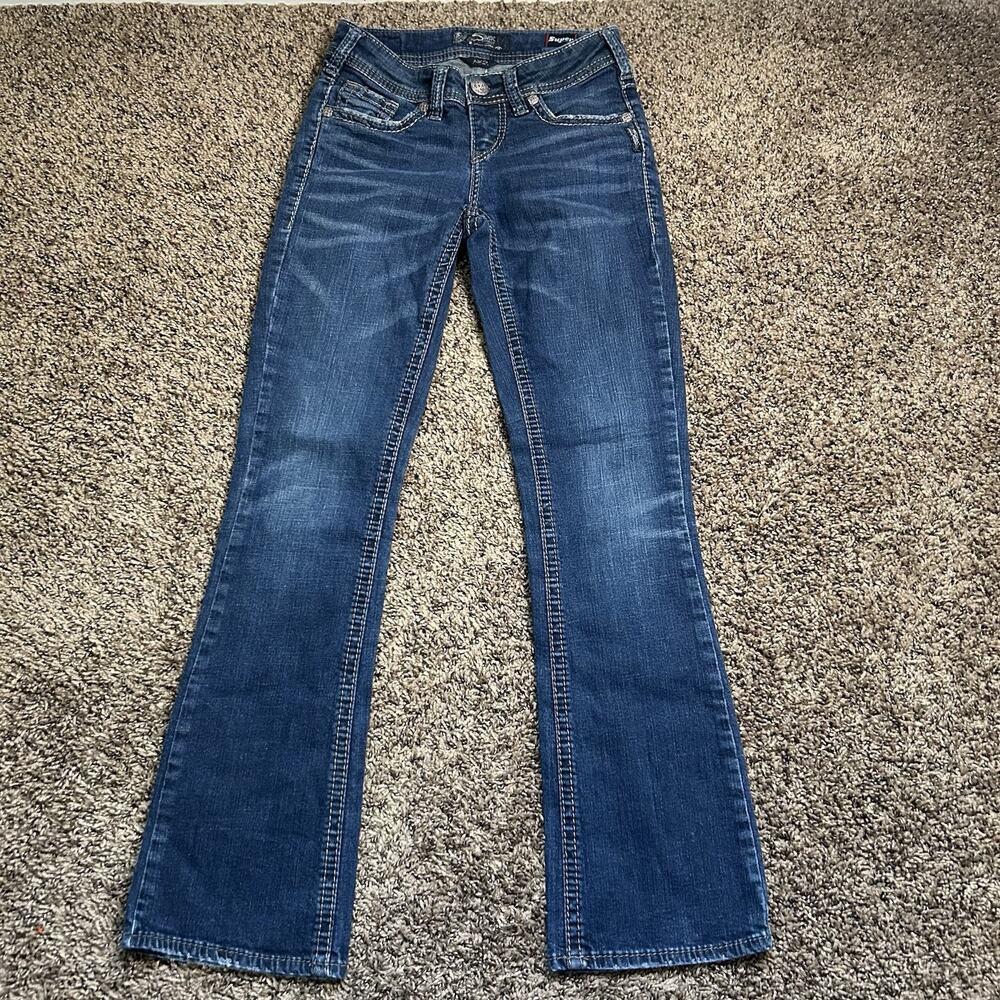 Silver Jeans Womens W26xL33 AIKO Mid Boot Bootcut Medium Wash Stretch Fit